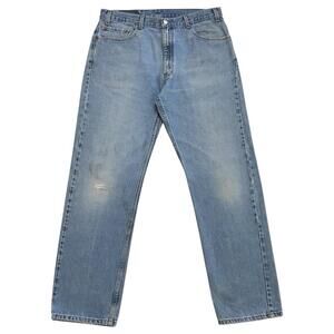 VINTAGE LEVIS 505 JEANS 34 x 30 DENIM BLUE STRAIGHT LEG REGULAR FIT GRUNGE 1990s